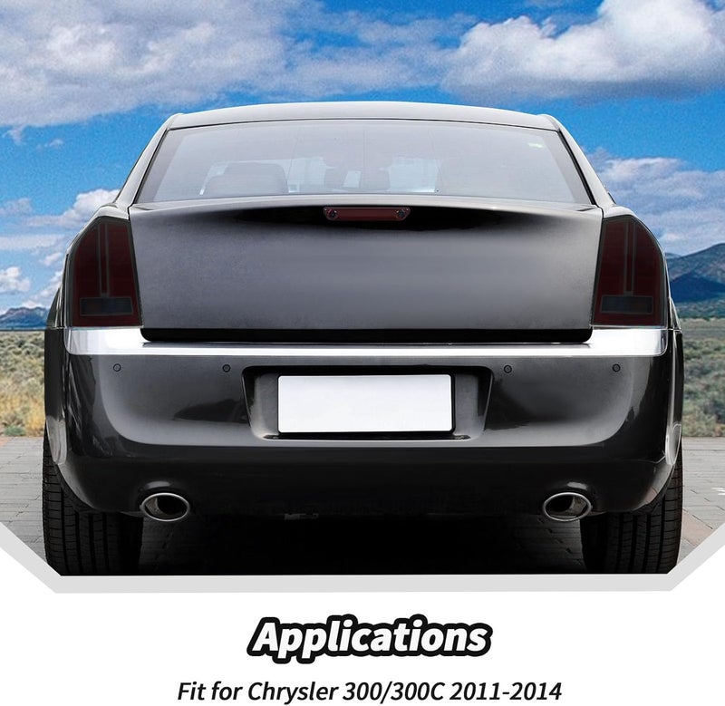 JeCar Smoked Tail Light Cover 3rd Third Brake Light Cover Trim Guards for 2011-2014 Chrysler 300/300C - Image 3